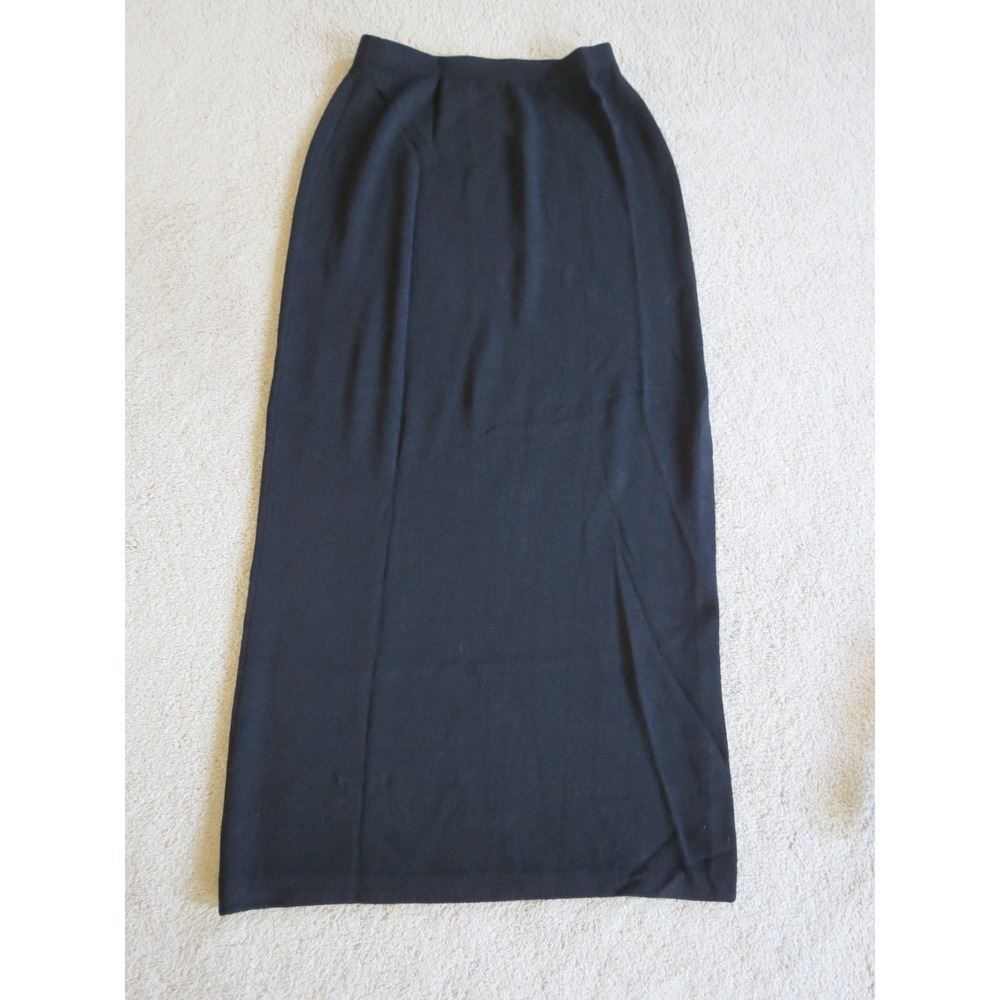 Women's St John Basics Long Black Skirt Size 12